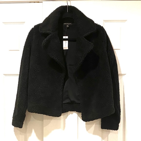 NWT Banana Republic Womens Black Teddy Jacket - Picture 2 of 5